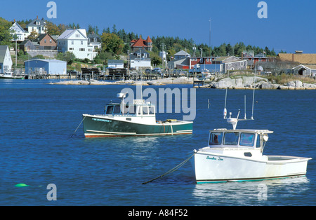 Barche da pesca in porto Stonington Maine Foto Stock