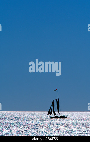 Due alberi a vela schooner vicino a Stonington Maine Foto Stock