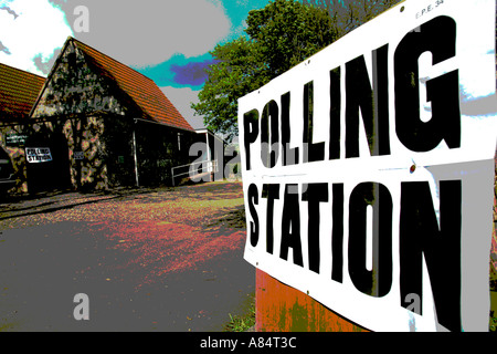 Stazione di polling whitwell Isle of Wight England Regno Unito Foto Stock