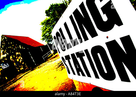 Stazione di polling Whitwell Isle of Wight England Regno Unito Foto Stock