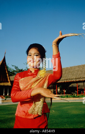 Thailandia. Bangkok. Femmina tailandese tradizionale ballerino del dito. Foto Stock