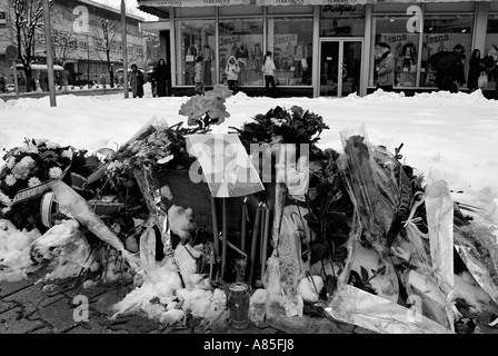 Memoriale di Slobodan Milosevic a Banja Luka centro città la Repubblica Srpska in Bosnia Erzegovina Foto Stock