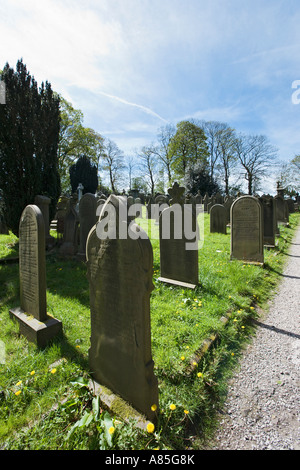 Cimitero vicino Bronte Parsonage Museum, Haworth, West Yorkshire, Inghilterra, Regno Unito Foto Stock