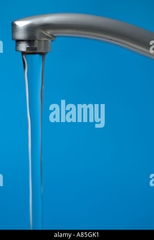 Famiglia rubinetto da cucina con acqua in esecuzione Foto Stock