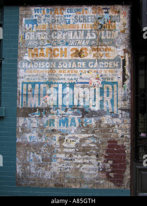 Vecchio poster per il Madison Square Garden di New York City America USA Foto Stock