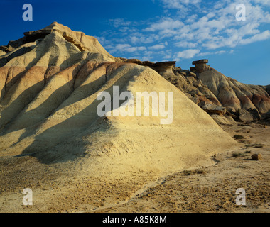 BARDENAS REALES DESERT, CASTIL DE TIERRA, Provincia di Navarra, Spagna Foto Stock