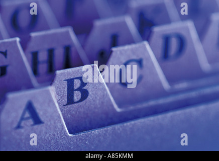 Indice alfabetico schedario Rolodex separatore scheda File per mantenere  gli indirizzi e i numeri di telefono organizzato Foto stock - Alamy