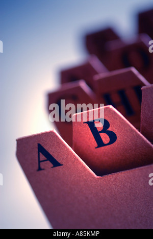 Indice alfabetico schedario Rolodex separatore scheda File per mantenere  gli indirizzi e i numeri di telefono organizzato Foto stock - Alamy