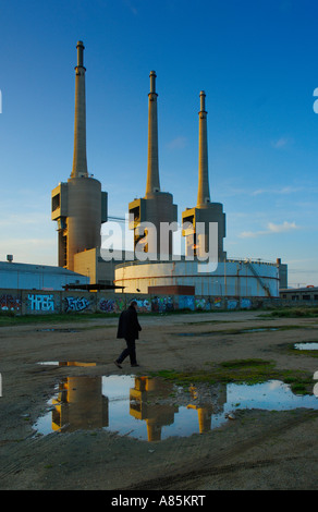 La centrale termoelettrica di potenza, Sant Adria del Besos (Barcellona), Catalogna, Spagna Foto Stock