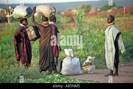 Lokichogio o Loki è a 30 km dal confine con il sud Sudan in Turkana District, a nord-ovest del Kenya. Foto Stock