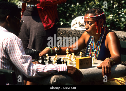 Washington Square Park West Village ( Greenwich ) Manhattan New York Stati Uniti d'America Foto Stock