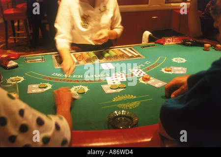Black jack la tabella al casino in Nevada Foto Stock