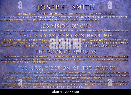 Utah Salt Lake City Joseph Smith religione Mormone Foto Stock