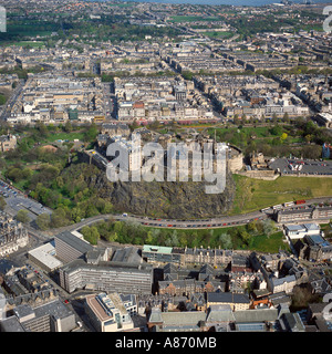 Il Castello di Edimburgo città Scozia vista aerea Foto Stock