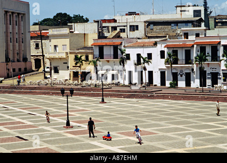 Plaza de la Hispanidad nella Zona Coloniale di Santo Domingo Repubblica Dominicana Foto Stock