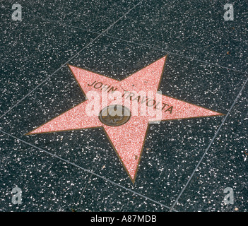 John Travolta stella sulla Hollywood Walk of Fame, Los Angeles, California, Stati Uniti d'America Foto Stock