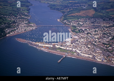 Vista aerea di Shaldon e Teignmuoth estuario Devon England Foto Stock