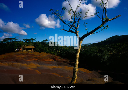 Sette colori Terra Chamarel Mauritius vulcanico fenomeno geologico Foto Stock