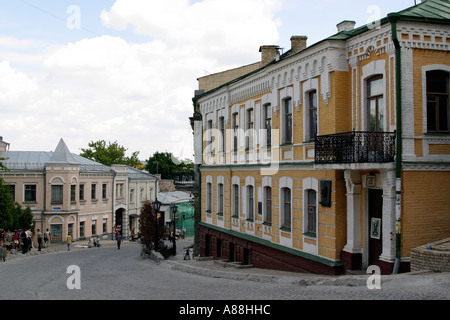 Museo del famoso romanziere russo e drammaturgo Mikhail Bulgakov a Andriyivsky Uzviz (Andrew's Desent) a Kiev in Ucraina. Foto Stock