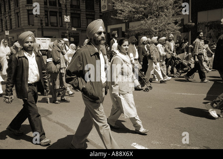 Indian Parade giù Broadway, New York, Stati Uniti d'America. Foto Stock