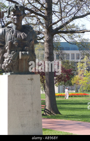 Statua Tecumseh sui terreni della US Naval Academy Foto Stock