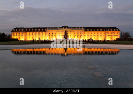 Castello barocco Ludwigsburg, vista giardino, Baden-Wuerttemberg, Germania Foto Stock