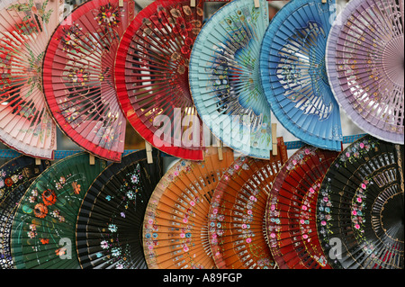 Ventole al mercatino delle pulci di Rastro, Madrid, Spagna Foto Stock