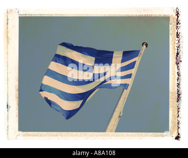 Atene Grecia bandiera greca Foto Stock