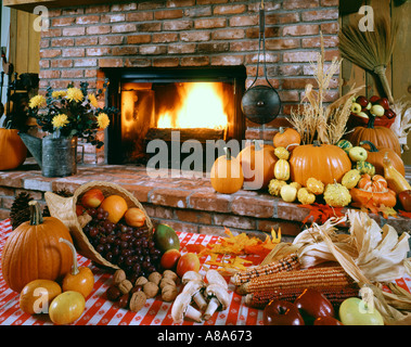 Raccolta ancora vita con camino variopinto Foto Stock