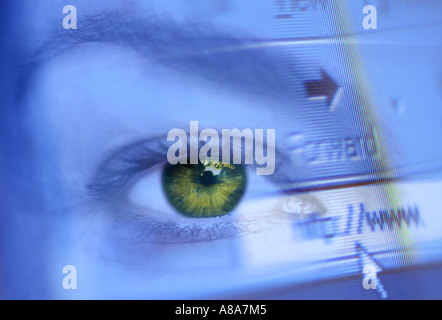 Occhio su internet Foto Stock