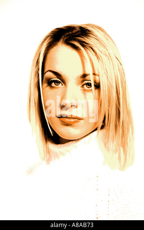 Ritratto di donna in miglioramento grafico Foto Stock