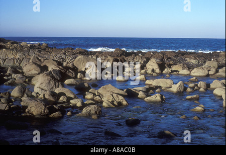 PRESTIGE fuoriuscite di olio paesaggio del monoblocco lato della posizione dell'isola Isole Cies Ria de Vigo Galizia Spagna Foto Stock