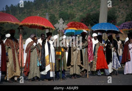 Cerimonia Meskal, Axum, Etiopia Foto Stock