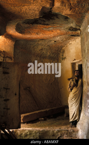 Mariam Habiti rupestri interiore della Chiesa , Eastern Tigray , Etiopia Foto Stock