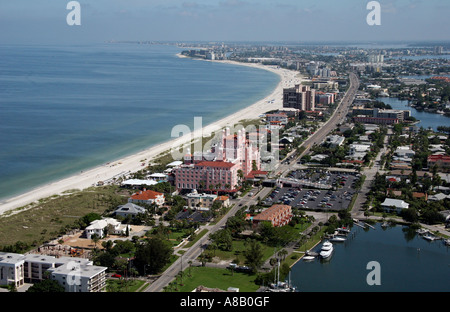 Vista aerea di San Pietroburgo Beach in Florida Foto Stock