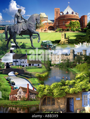 Concetto digitale: il paese di Shakespeare o il cuore dell'Inghilterra Foto Stock