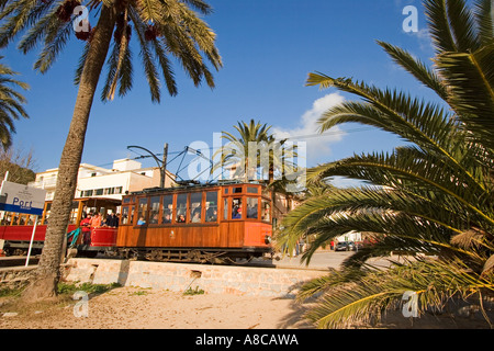 Il porto di Maiorca Soller ferroviario storico Foto Stock