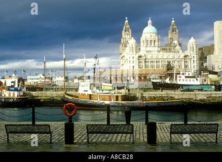 Liverpool waterfront skyline England Regno Unito Foto Stock