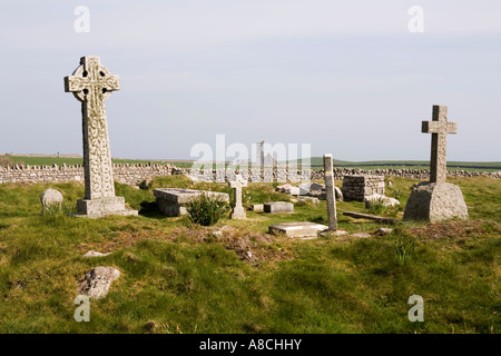 Regno Unito Lundy Island St Helenas Chiesa dal vecchio cimitero Foto Stock