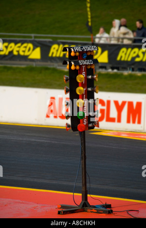 A partire albero di Natale luci per Drag Racing Foto Stock