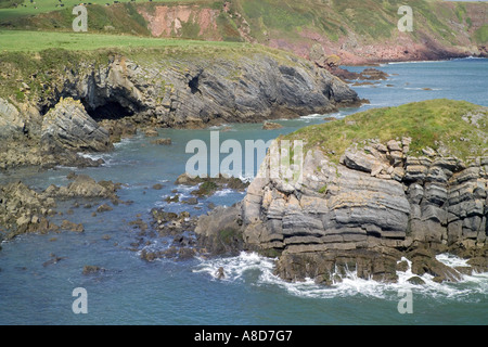 Visualizzare NE DA Stackpole Quay, Pembrokeshire, Galles Foto Stock