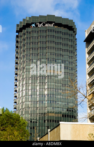 Barcellona La Caixa Bank HQ tower Foto Stock