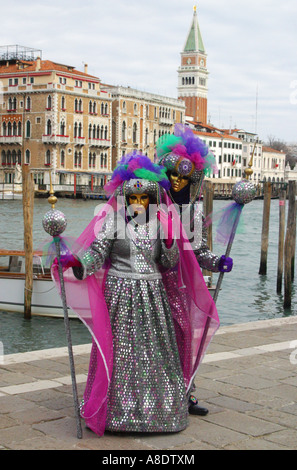 Caratteri mascherati, il Carnevale di Venezia Foto Stock