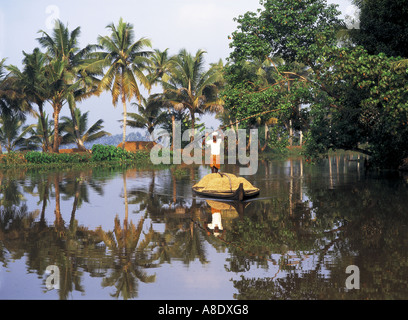 Backwaters Kumarakom Kerala India del Sud Foto Stock