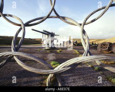 dh Scapa Flow Visitors Center HOY ORKNEY boom sottomarino anti Difesa rete AA pistola Storia navale museo scozia guerra mondiale 2 compensazione della difesa Foto Stock