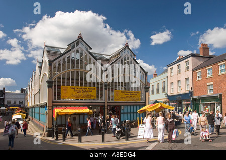 Cheshire Stockport Town Center Market Place Market Hall Foto Stock