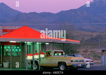 Anelli di cipolla a Sonic Drive-In una tradizione Americana Foto Stock