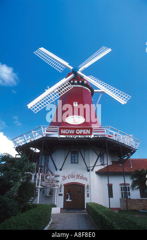 La vecchia taverna De Olde Molen Windmill ora un ristorante costruito in Olanda 1804 spedito ad Aruba e ricostruito nel 1960 Aruba Du Foto Stock