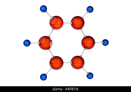 C6H6 o molecola di benzene modello Foto Stock