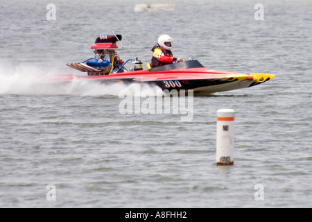 Drag racing in barca sul Lago di Brady Texas Foto Stock